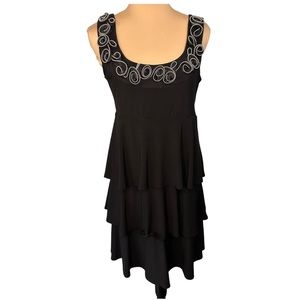 Tiana B.Sleeveless Black Scoop Neck with Beaded Detail Cocktail Dress, S…